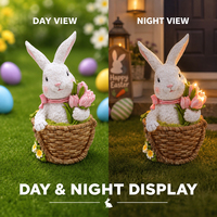Nouvelles décorations de Pâques en résine, simulation de couple de lapins, cadeau créatif, ornements en résine pour la maison et le bureau