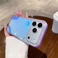 Coque In-Mold Décorative Scintillante pour iPhone 17 Pro Max, Motif Étoilé Laser Bleu Antichoc, Ajustement Précis, Accessoire de Mode