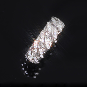 Bague unisexe en argent sterling 925 plaqué or, nouveau design, une seule rangée de diamants moissanite VVS, passe le test du diamant. Expédition directe usine. - Product Image 3