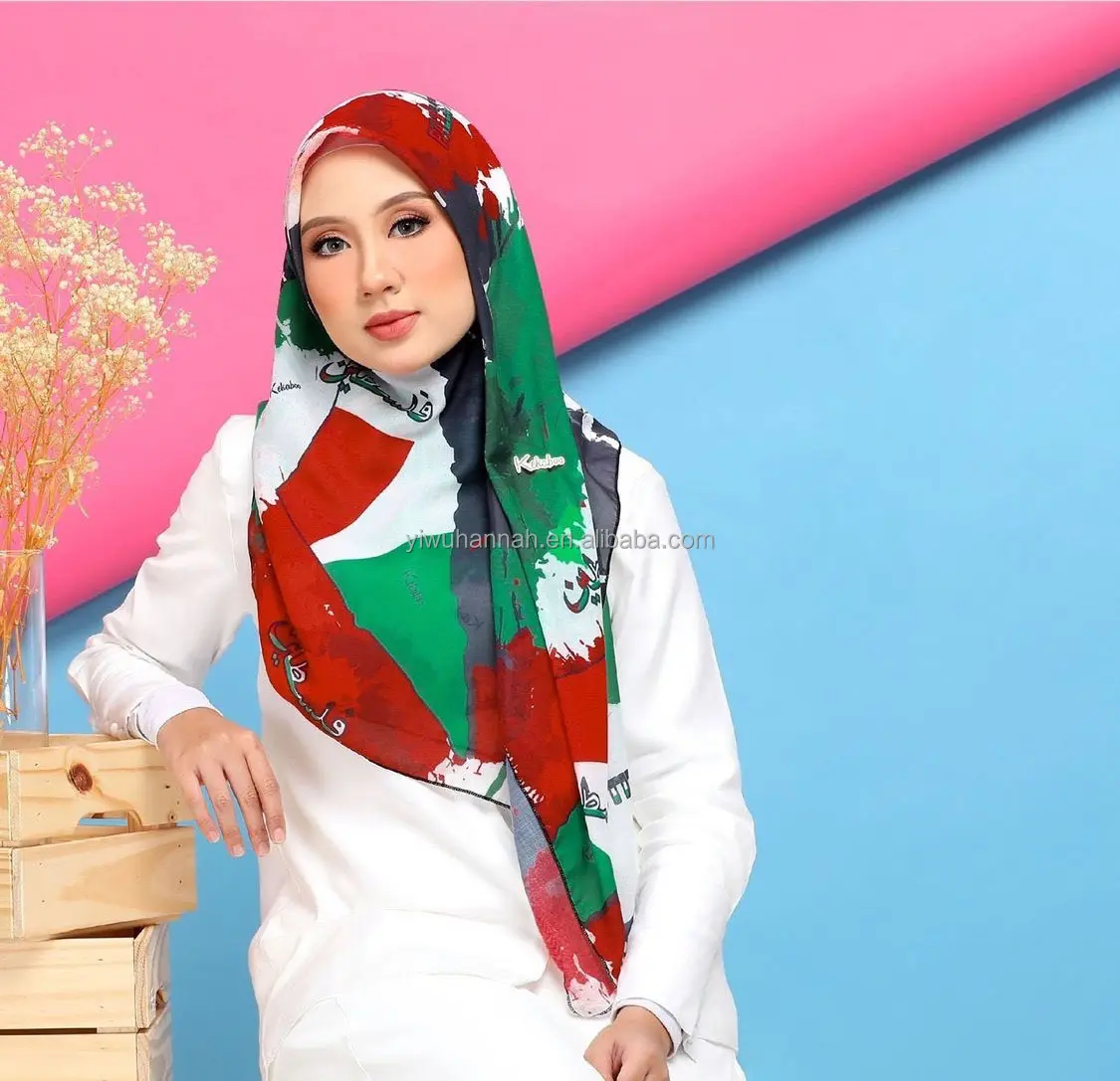 حجاب للمسلمات فلسطين, عرض خاص ، تصميم مخصص ، مطبوع ، شال قطن ، شيفون ، علم كوفية ، عيد وطنية ، حجاب