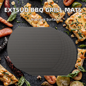 Ensemble de 6 tapis antiadhésifs pour barbecue au charbon de bois classique, <span class=keywords><strong>accessoires</strong></span> de cuisson réutilisables pour barbecue - Product Image 2