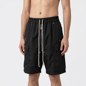 New Design Solid Color High Street Loose Multi-pocket Anti-Wrinkle Mid Elastic Waist <b>Woven</b> Worsted Board <b>Shorts</b> <b>Men</b> Summer - Product Image 4
