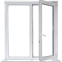 Diseño de arco negro Acero 48x60 Vinilo superior arqueado único Upvc Ventanas y puertas abatibles Marco OEM con persianas enrollables