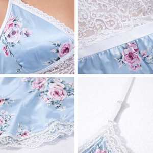 Großhandel Sexy Damen Satin-Spitzen-Babydoll-Dessous Sommer Weiche Hochwertige Nachtwäsche für ODM Großmengenbestellungen - Product Image 2