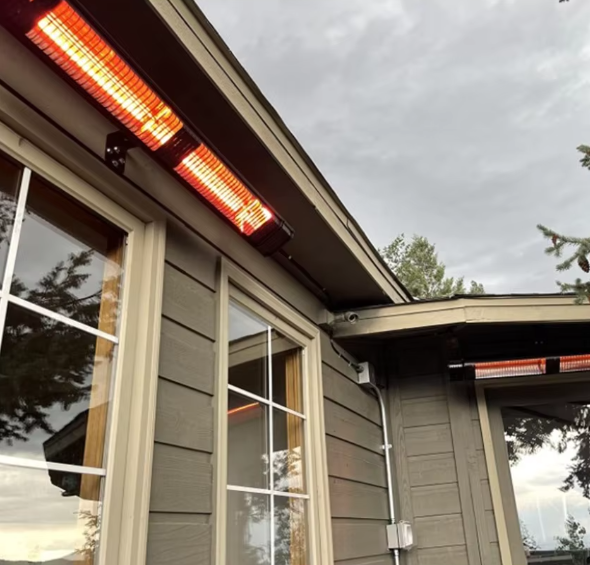 3000W Smart Control Ultra-Low Glare Outdoor Infrared Heater with Halogen Heating Element Remote Controlled