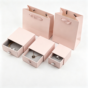Wholesale Factory Custom logo Packaging Case Gift <b>Ring</b> Necklace Box Paper Green Blue <b>Storage</b> Drawer Jewellery Box - Product Image 4