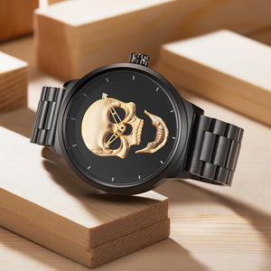 2021 BIDEN 0063 Cool Punk 3D Caved Luminous Ghost Dial Skull Men Watch Brand GIMTO Luxury Steel Quartz Relojes masculinos - Product Image 6