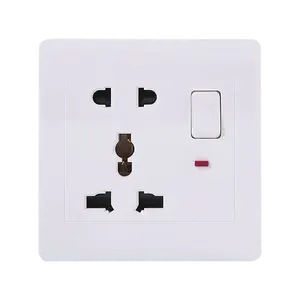 13A 2 and 3 Pin Universal Switch Socket with Neon Indicator light electric wall switch socket light switches socket Factory