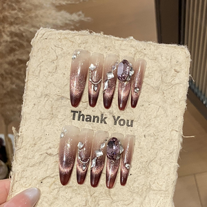 <span class=keywords><strong>Ongles</strong></span> artificiels portables de haute qualité à <span class=keywords><strong>prix</strong></span> d'usine, <span class=keywords><strong>manucure</strong></span> blanchissante avec motif d'amande mignon purement fait à la main, vente en gros - Product Image 4