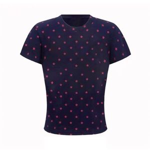 RUICHI T-shirt Corta Estiva da Donna con Stampa Stelle, in Tessuto a Costine Pre-ristretto da 230GSM, Girocollo, Manica Corta Modellante - Product Image 4
