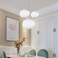Lampe suspendue en verre opale en forme d'œuf, luminaire suspendu nordique, lustre, luminaire suspendu moderne pour restaurant, café, hôtel, villa, maison