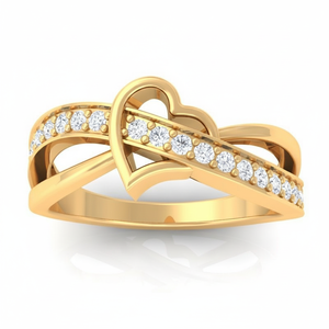 0.30 TCW Diamond Heart Ring 14K Solid Yellow Gold Love Promise Ring Elegant Romantic Fine Jewelry Gift for Women Supplier - Product Image 2