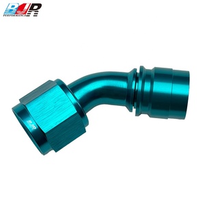 Raccords à sertir en PTFE de couleur cyan haute pression BJR, 45 degrés, AN4-AN16, en aluminium pour voitures de course - Product Image 4
