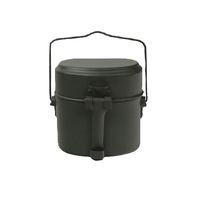 Ensemble de boîtes à lunch allemandes de style militaire Pot en trois pièces en aluminium Design de camping pour l'entraînement Stockage des aliments 1,7 L
