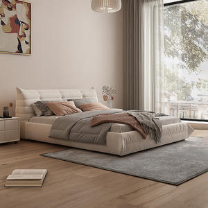 CK27, muebles de dormitorio modernos, cama Queen, marco de cama King suave moderno, tela Queen Squaring tapizado, pino verde personalizado, 1 Uds. - Product Image 1