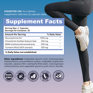 Oem <span class=keywords><strong>Glucosamine</strong></span> Sulfaat & Msm Gezamenlijke Steun Capsules <span class=keywords><strong>Glucosamine</strong></span> + Chondroïtine + Msm Formule Gezamenlijke Gezondheid, Mobiliteit En Comfort - Product Image 2