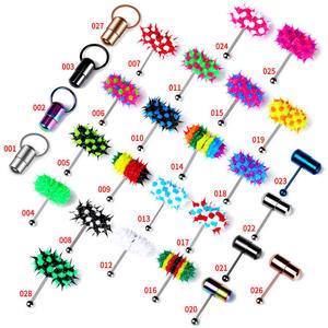 2024 Hip Hop 1 Pièce En Caoutchouc <span class=keywords><strong>Vibrant</strong></span> <span class=keywords><strong>Langue</strong></span> Anneau 1.6*18*5mm En Acier Inoxydable Barbell <span class=keywords><strong>Langue</strong></span> <span class=keywords><strong>Piercing</strong></span> Punk Unisexe Corps Bijoux - Product Image 2
