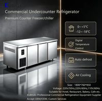 Table de réfrigération commerciale 1800m 400L - Température unique, en acier inoxydable