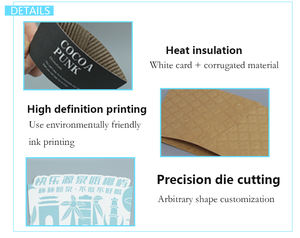 แก้วกาแฟแบบใช้แล้วทิ้งหรือใช้ซ้ำได้ เป็นมิตรกับสิ่งแวดล้อม สำหรับเครื่องดื่มร้อน คาปูชิโน เอสเพรสโซ แบบผนังเดียว พร้อมปลอกหุ้มแก้ว - Product Image 5