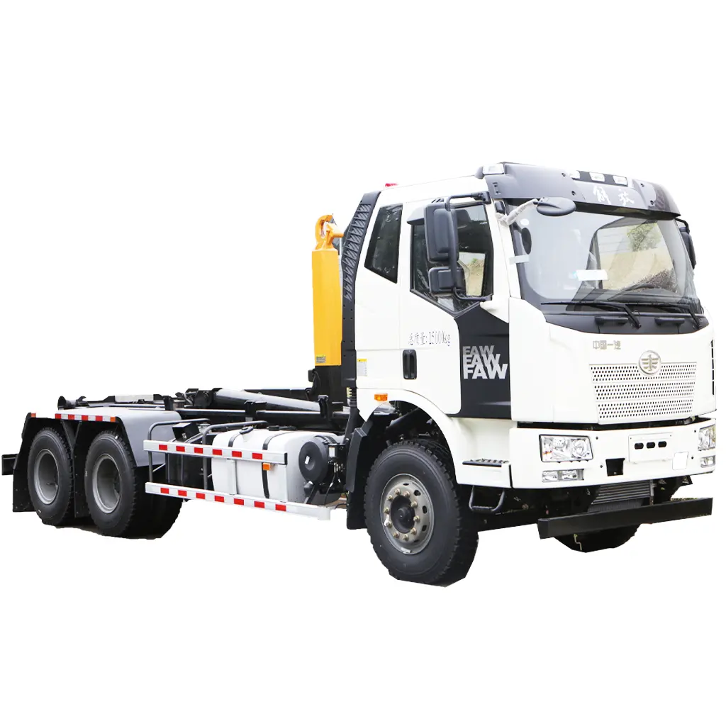 FAW סיני מפורסם מותג נמוך מחיר משמש מכבש אשפה משאיות תחבורה Dump משאית משמש אשפה משאית