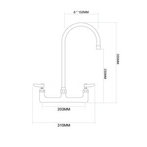 Grifo de Cocina de Latón Ecológico con Certificación LEED, Grifo Comercial para Fregadero, Grifo de Plomería Montado en la Pared - Product Image 2