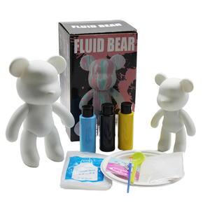 Рекламная цена, набор для рисования жидкого медведя для взрослых детей, в комплект входит акриловая палитра для выливания, салфетки, стеклянная холщовая бумага - Product Image 1