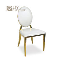 JJY-YHY-H001 vente en gros de luxe moderne en or en acier inoxydable dossier rond empilable hôtel événement salle à manger chaise de banquet pour mariage