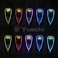 Poignée de levier de vitesse automatique à LED avec rétroéclairage tactile, poignée de levier de vitesse en cuir avec logo de voiture