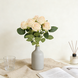 <span class=keywords><strong>ดอก</strong></span>ไม้ประดิษฐ์ตกแต่งศิลปะสมัยใหม่ <span class=keywords><strong>ช่อ</strong></span>ดอก<span class=keywords><strong>กุหลาบ</strong></span>ขาว 11 ก้านต่อช่อ สำหรับตกแต่งสวน งานแต่งงาน ติดเสื้อ ของขวัญวันวาเลนไทน์ - Product Image 5