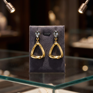 Pendientes Colgantes Geométricos Chic - Accesorio de Moda para Mujer de Aleación de Zinc con Engaste de Bisel para Fiestas - Product Image 2