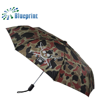 Parapluie pliant en 3 sections, résistant au vent (75 mph), pression de 1000 mm H2O, en pongée 190T, 21 pouces, 8 baleines, impression personnalisée, ouverture et fermeture automatiques