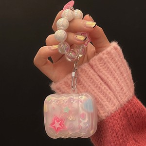 Bracelet en silicone souple antichoc avec étoiles ondulées, étui mignon pour écouteurs sans fil pour <span class=keywords><strong>apple</strong></span> <span class=keywords><strong>airpods</strong></span> pro 2nd 3 <span class=keywords><strong>2</strong></span> 1 capa - Product Image 5