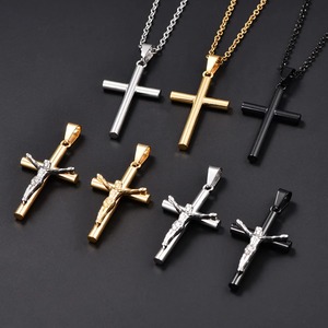 Pendentif Croix Crucifix Jésus en Acier Inoxydable pour Collier DIY Femme Homme, Breloques de Prière et de Foi, Chaîne, Accessoires de Bijoux en Métal, Cadeau - Product Image 3