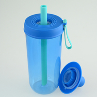 Botellas de Agua OEM Deportivas Libres de BPA, Taza de Café Cilíndrica Desechable, Taza para Beber, Botella de Agua de Plástico Reutilizable Económica Libre de BPA