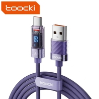 Câble de charge rapide et de données Toocki, nouvelle arrivée, écran LED, C-C, 100W, pour Android