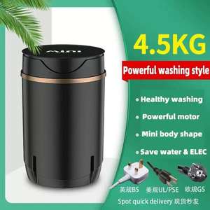 Precio más bajo 4,5 KG redondo pequeño hogar Mini lavadora semiautomática luz azul esterilización lavandería deshidratación uno - Product Image 3