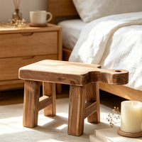 Socle décoratif en bois avec poignée, petit présentoir en bois pour la décoration de la cuisine et de la maison