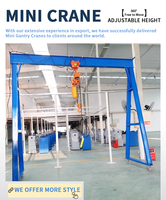 Grúa pórtico móvil de taller de alta calidad con control inalámbrico, 500 kg, 0.5T, 1T, 2T, 3T, 3 toneladas