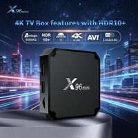 Boîtier TV intelligent Android X96 MINI sous Android 11, Amlogic S905W2 Quad Core A35, 1/2 Go + 8/16 Go, Wi-Fi 4K, Streaming 100M, Décodeur TV