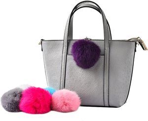 Pom Poms Keychains Faux Rabbit Fur Fluffy Pompoms Keyring for Women Handbag Bag Pendant Exclusively Cross-border Sales - Product Image 2