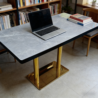 Tables et chaises de restaurant, mobilier commercial moderne de style occidental, sièges en bois et en PU