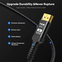 Cable Coaxial DP Chapado en Oro, Versión 2.1, Resolución 16K, Cable de Audio y Video de Alta Velocidad con Revestimiento de PVC para Uso Doméstico y Comercial en Monitores
