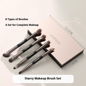 Bộ cọ trang điểm du lịch chuyên nghiệp <span class=keywords><strong>4</strong></span> chiếc, hai đầu, kèm hộp và gương, sản xuất bán buôn từ nhà máy - Product Image 4