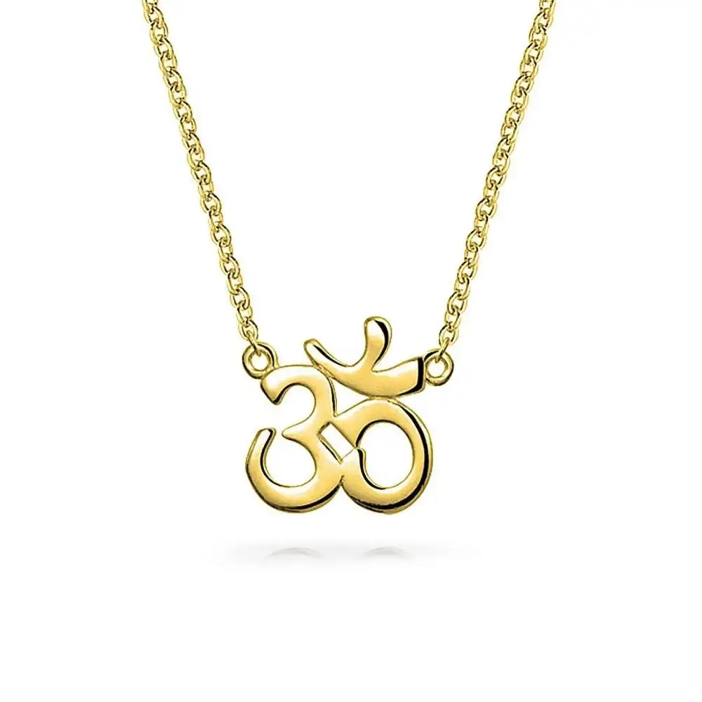 OM espiritual Yoga símbolo joyería 925 plata esterlina Aum colgante plata OM collar
