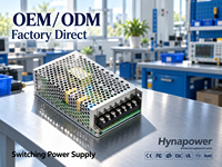 Alimentation à découpage 60W 48Vdc/1.25A, entrée 90-264Vac, certifiée UL508 FCC pour les réseaux d'acquisition et de communication de données Hynapower HP-T4812