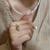 Colliers en perles d'eau douce irrégulières faits à la main à la mode pour femmes Chaîne en argent sterling 925 Bijoux