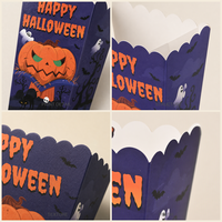 Boîte à Popcorn Personnalisée pour Halloween, Vente en Gros, Boîte à Collation en Carton à Bord Festonné pour Popcorn, Bonbons, Biscuits, Cadeaux de Fête