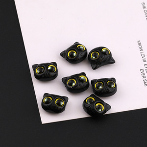 Cat Shaped Loose Beads Acrylic Plastic Resin DIY Jewelry Making Bracelet Accessories Black Clear Blue Yellow Eyes - Product Image 2