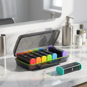 กล่องใส่ยาแบบพกพา ปลอดสาร BPA สำหรับ PP และ ABS พร้อมช่องแบ่งสี 7 สี สำหรับจัดเก็บยาประจำวัน - Product Image 3