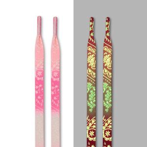 New Luminous Cashew Flower Gradient Polyester Flat Shoelaces for Sneakers Casual Shoes Unisex - Product Image 1